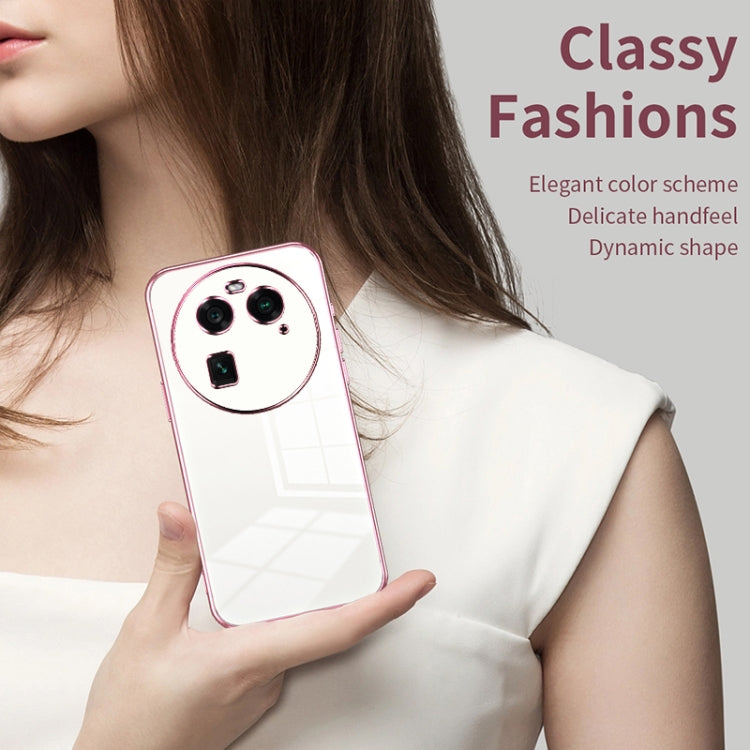 For OPPO Find X6 Transparent Plating Fine Hole Phone Case(Black) - OPPO Cases by PMC TechLife | Online Shopping South Africa | PMC TechLife | Buy Now Pay Later Mobicred