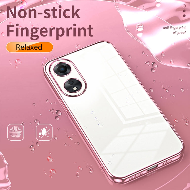 For OPPO A58 5G / A58x 5G Transparent Plating Fine Hole Phone Case(Gold) - OPPO Cases by PMC TechLife | Online Shopping South Africa | PMC TechLife | Buy Now Pay Later Mobicred