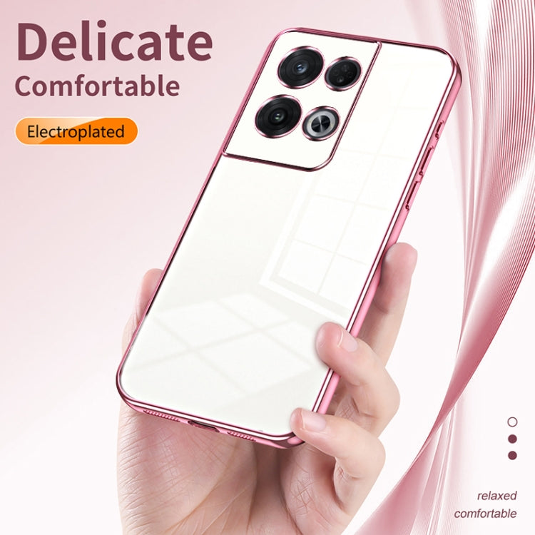 For OPPO Reno8 Pro Transparent Plating Fine Hole Phone Case(Gold) - OPPO Cases by PMC TechLife | Online Shopping South Africa | PMC TechLife | Buy Now Pay Later Mobicred