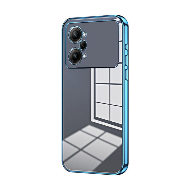 For OPPO K10 Pro Transparent Plating Fine Hole Phone Case(Blue) - OPPO Cases by PMC TechLife | Online Shopping South Africa | PMC TechLife | Buy Now Pay Later Mobicred