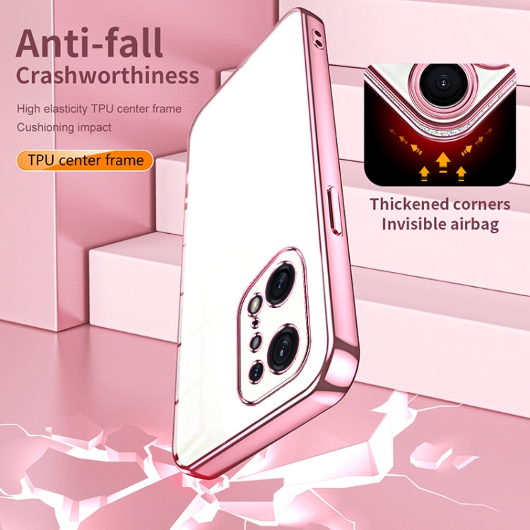 For OPPO Find X5 Pro Transparent Plating Fine Hole Phone Case(Transparent) - free shipping - PMC TechLife - Order now!
