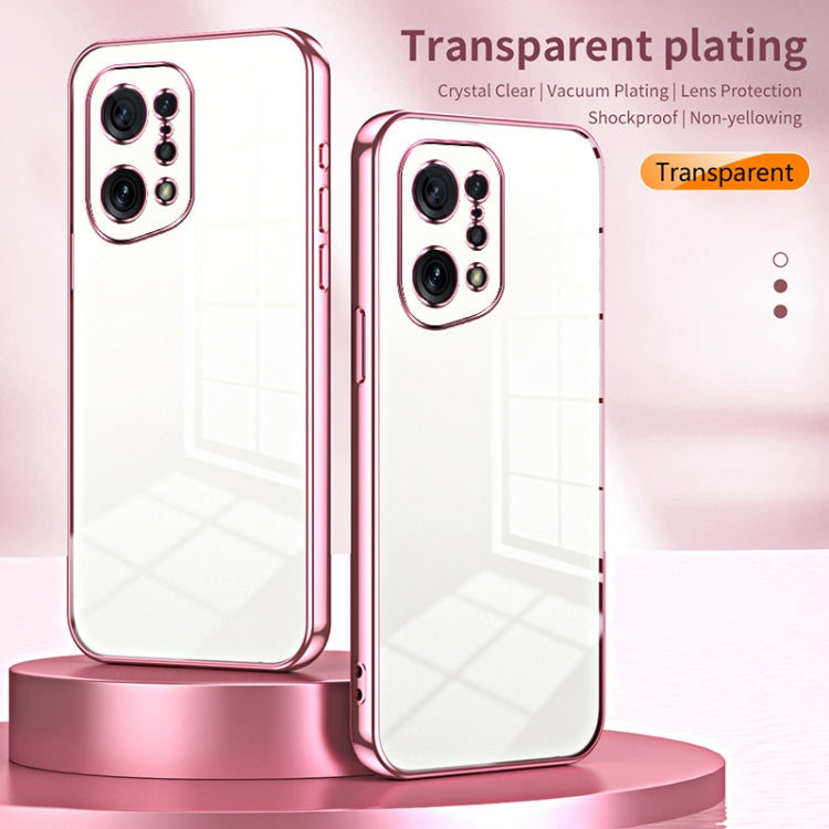 For OPPO Find X5 Transparent Plating Fine Hole Phone Case(Gold) - OPPO Cases by PMC TechLife | Online Shopping South Africa | PMC TechLife | Buy Now Pay Later Mobicred
