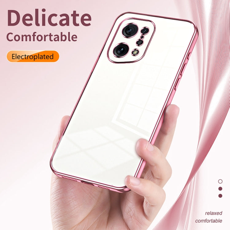 For OPPO Find X5 Transparent Plating Fine Hole Phone Case(Transparent) - free shipping - PMC TechLife - Order now!