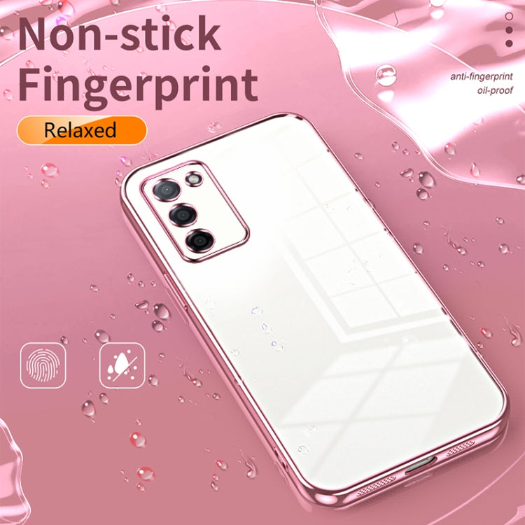 For OPPO A55 5G / A56 / A53s 5G Transparent Plating Fine Hole Phone Case(Green) - OPPO Cases by PMC TechLife | Online Shopping South Africa | PMC TechLife | Buy Now Pay Later Mobicred