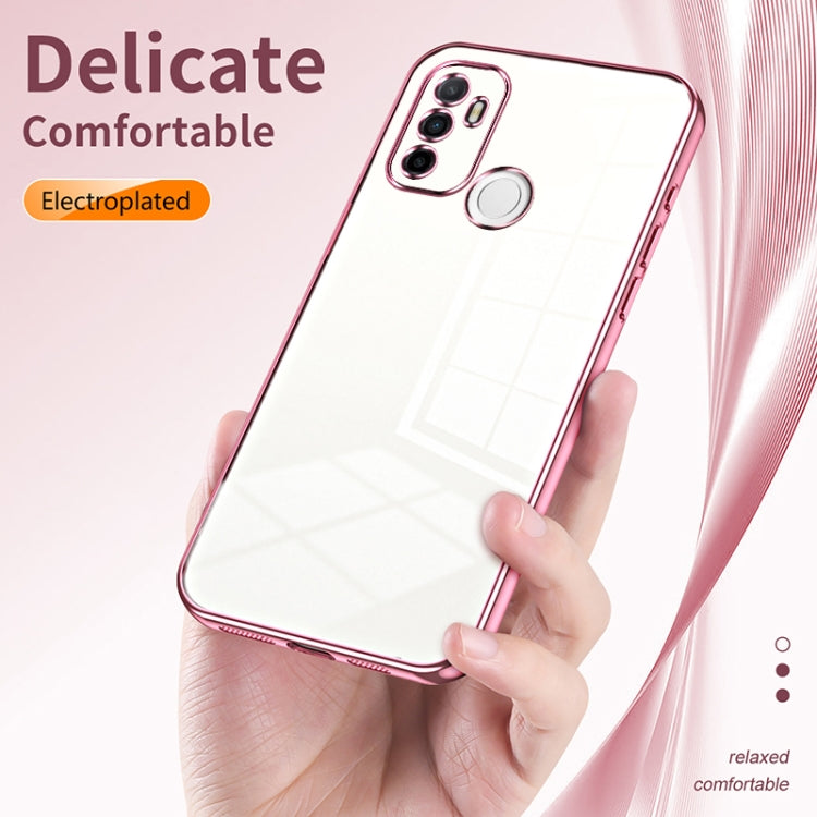 For OPPO A53 2020 / A32 / A11s  Transparent Plating Fine Hole Phone Case(Transparent) - OPPO Cases by PMC TechLife | Online Shopping South Africa | PMC TechLife | Buy Now Pay Later Mobicred