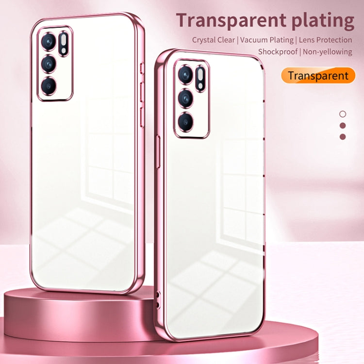 For OPPO Reno6 Indian / Malay Transparent Plating Fine Hole Phone Case(Black) - OPPO Cases by PMC TechLife | Online Shopping South Africa | PMC TechLife | Buy Now Pay Later Mobicred
