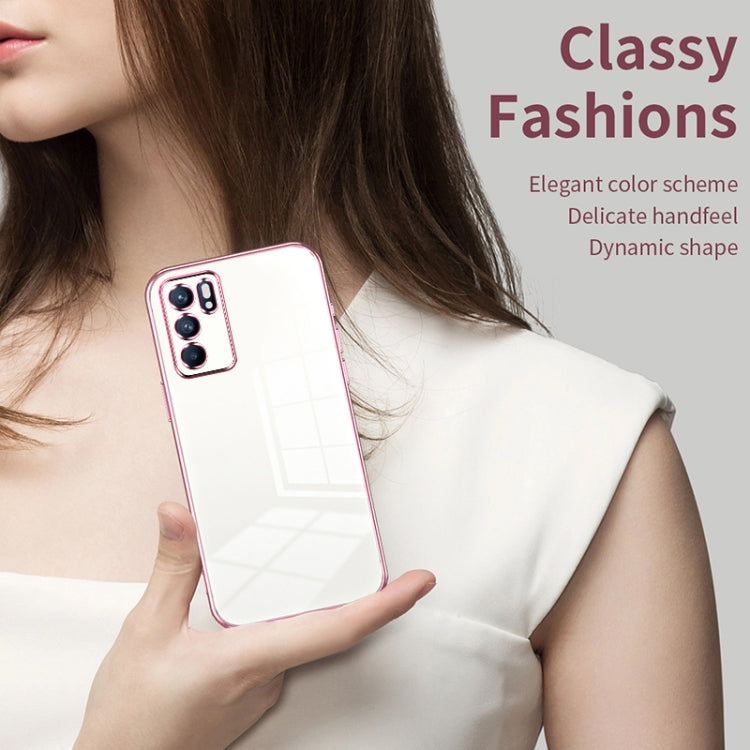 For OPPO Reno6 Indian / Malay Transparent Plating Fine Hole Phone Case(Black) - OPPO Cases by PMC TechLife | Online Shopping South Africa | PMC TechLife | Buy Now Pay Later Mobicred