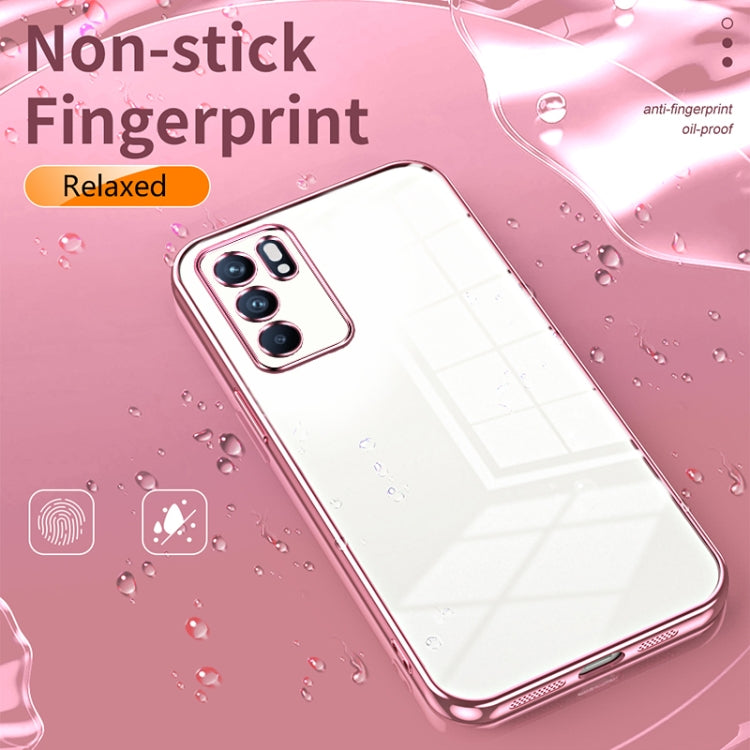 For OPPO Reno6 Indian / Malay Transparent Plating Fine Hole Phone Case(Black) - OPPO Cases by PMC TechLife | Online Shopping South Africa | PMC TechLife | Buy Now Pay Later Mobicred