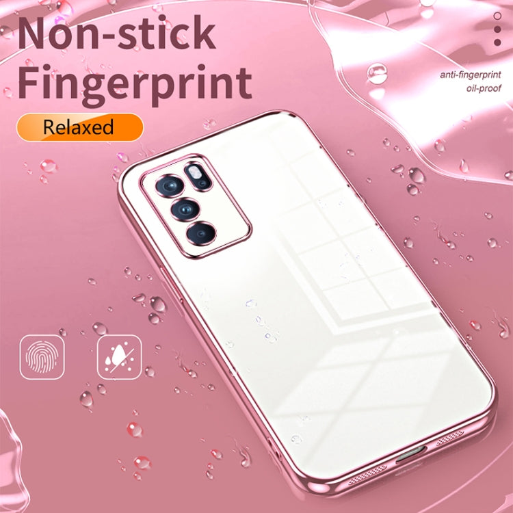 For OPPO Reno6 Pro Indian  Transparent Plating Fine Hole Phone Case(Silver) - OPPO Cases by PMC TechLife | Online Shopping South Africa | PMC TechLife | Buy Now Pay Later Mobicred