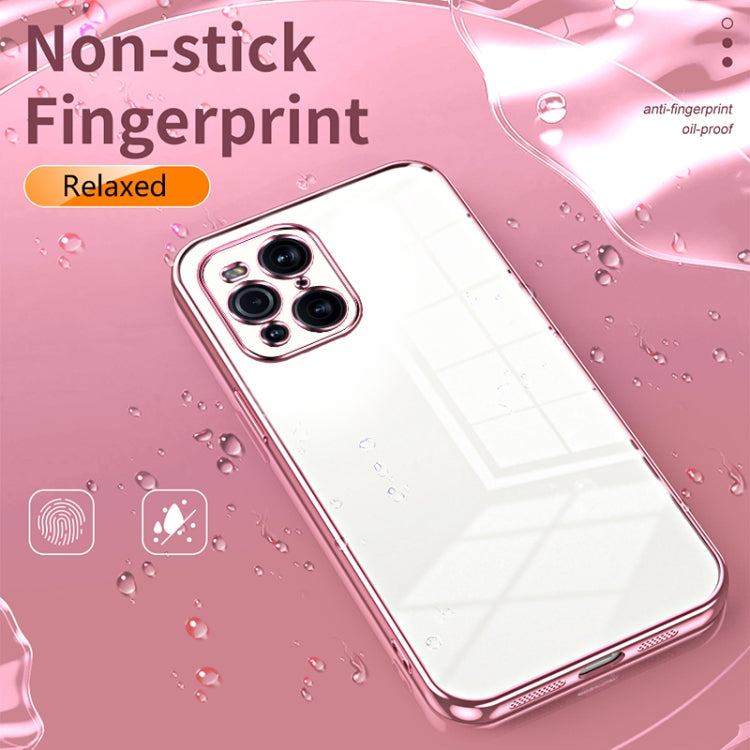 For OPPO Find X3 / Find X3 Pro Transparent Plating Fine Hole Phone Case(Blue) - OPPO Cases by PMC TechLife | Online Shopping South Africa | PMC TechLife | Buy Now Pay Later Mobicred