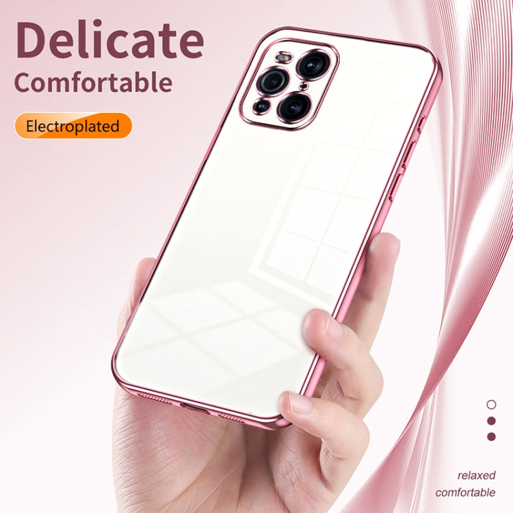 For OPPO Find X3 / Find X3 Pro Transparent Plating Fine Hole Phone Case(Black) - OPPO Cases by PMC TechLife | Online Shopping South Africa | PMC TechLife | Buy Now Pay Later Mobicred