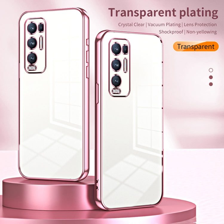 For OPPO Reno5 Pro+ Transparent Plating Fine Hole Phone Case(Black) - OPPO Cases by PMC TechLife | Online Shopping South Africa | PMC TechLife | Buy Now Pay Later Mobicred