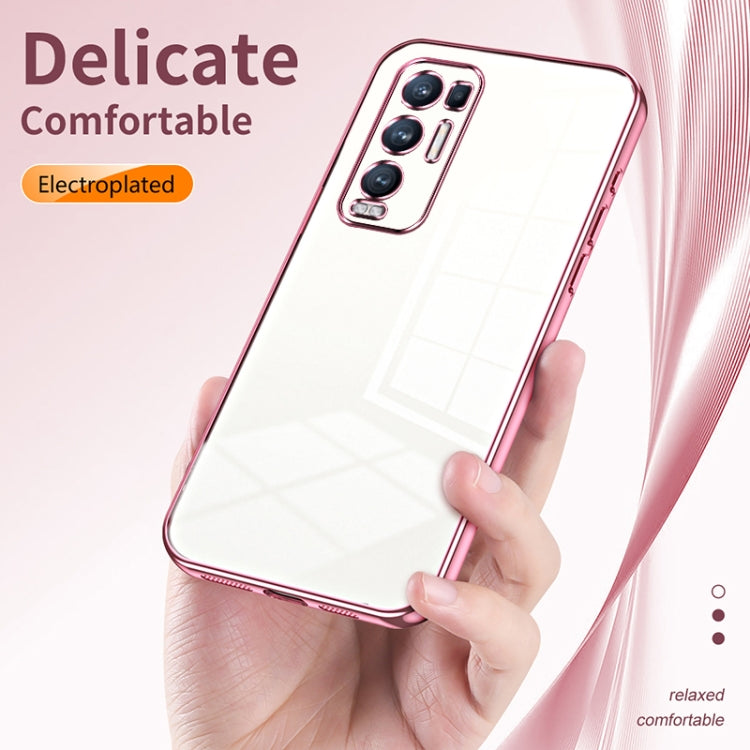 For OPPO Reno5 Pro+ Transparent Plating Fine Hole Phone Case(Black) - OPPO Cases by PMC TechLife | Online Shopping South Africa | PMC TechLife | Buy Now Pay Later Mobicred