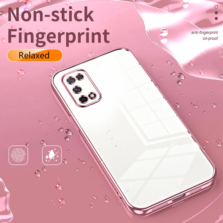 For OPPO K7x / Realme V5 5G Transparent Plating Fine Hole Phone Case(Silver) - OPPO Cases by PMC TechLife | Online Shopping South Africa | PMC TechLife | Buy Now Pay Later Mobicred