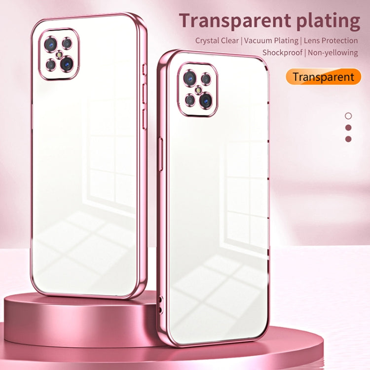 For OPPO A92s / Reno4 Z 5G Transparent Plating Fine Hole Phone Case(Black) - OPPO Cases by PMC TechLife | Online Shopping South Africa | PMC TechLife | Buy Now Pay Later Mobicred