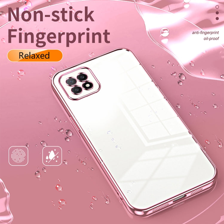 For OPPO A72 5G / A73 5G Transparent Plating Fine Hole Phone Case(Transparent) - OPPO Cases by PMC TechLife | Online Shopping South Africa | PMC TechLife | Buy Now Pay Later Mobicred