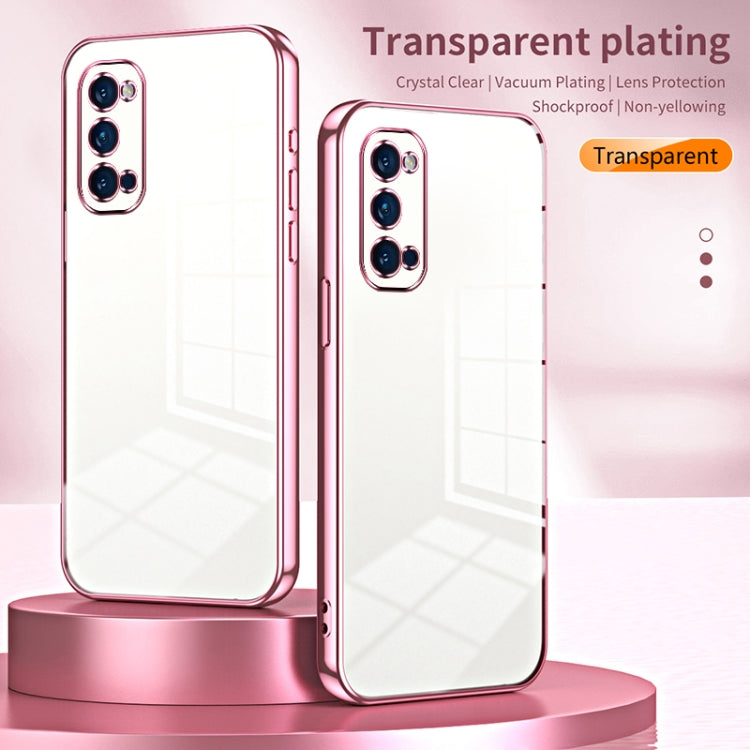 For OPPO Reno4 Pro Transparent Plating Fine Hole Phone Case(Purple) - OPPO Cases by PMC TechLife | Online Shopping South Africa | PMC TechLife | Buy Now Pay Later Mobicred