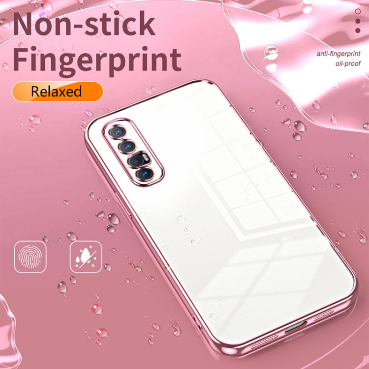 For OPPO Reno3 Pro Transparent Plating Fine Hole Phone Case(Blue) - free shipping - PMC TechLife - Order now!