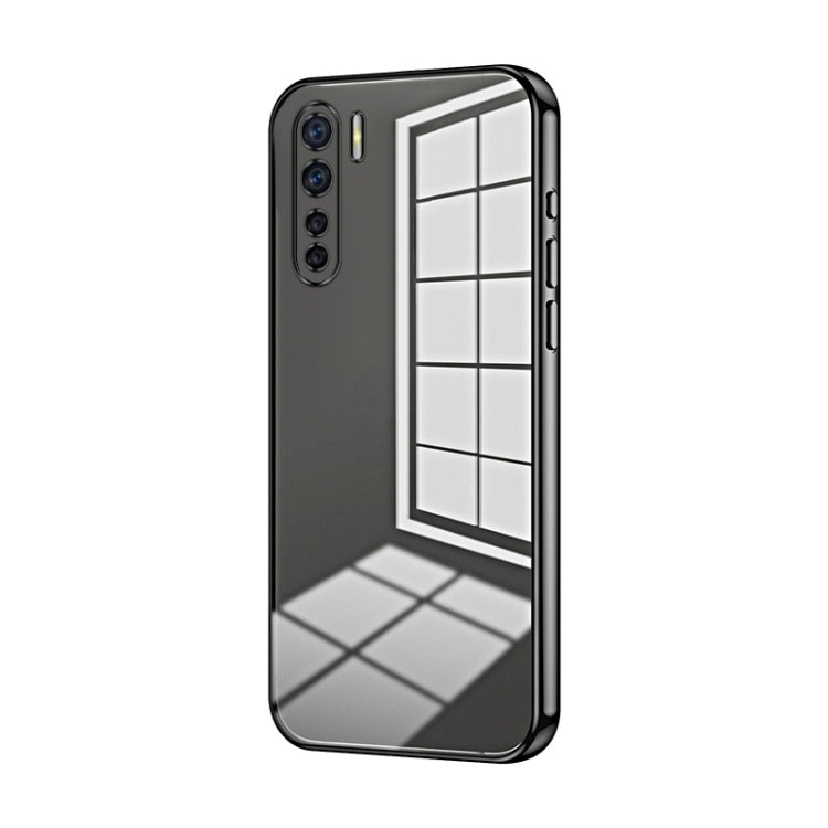 For OPPO A91 Transparent Plating Fine Hole Phone Case(Black) - free shipping - PMC TechLife - Order now!