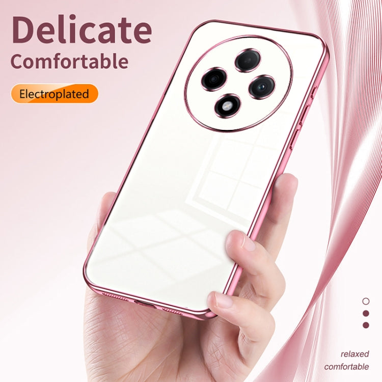 For OPPO A3 Pro Transparent Plating Fine Hole Phone Case(Gold) - OPPO Cases by PMC TechLife | Online Shopping South Africa | PMC TechLife | Buy Now Pay Later Mobicred