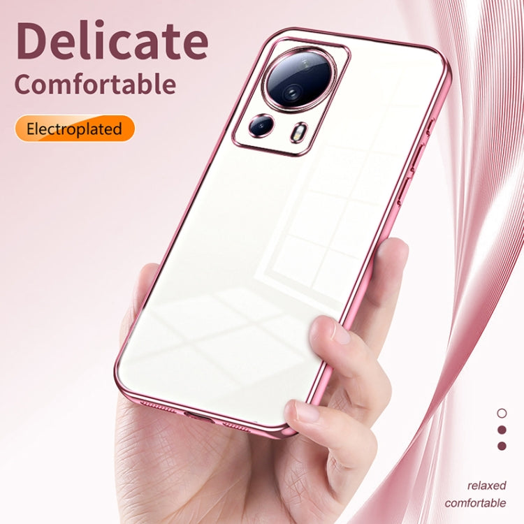 For Xiaomi Civi 2 / 13 Lite Transparent Plating Fine Hole Phone Case(Gold) - 13 Lite Cases by PMC TechLife | Online Shopping South Africa | PMC TechLife | Buy Now Pay Later Mobicred