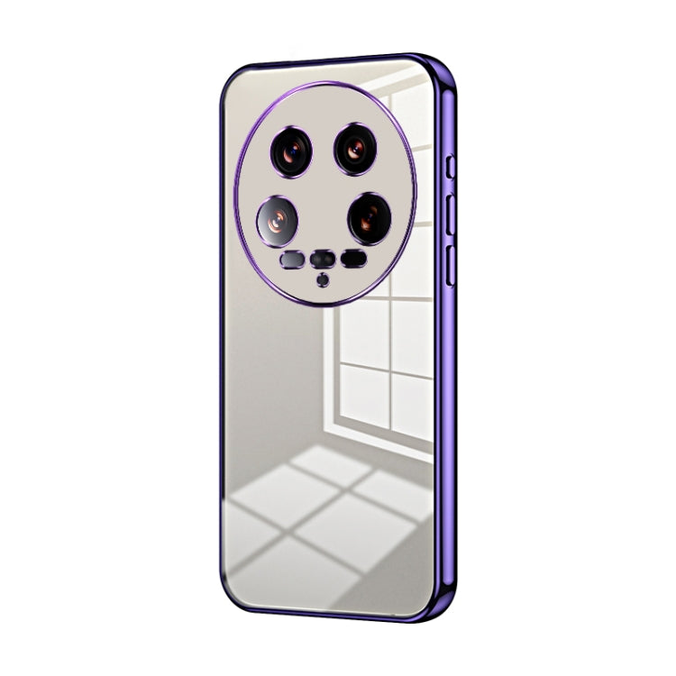 For Xiaomi 14 Ultra Transparent Plating Fine Hole Phone Case(Purple) - 14 Ultra Cases by PMC TechLife | Online Shopping South Africa | PMC TechLife | Buy Now Pay Later Mobicred