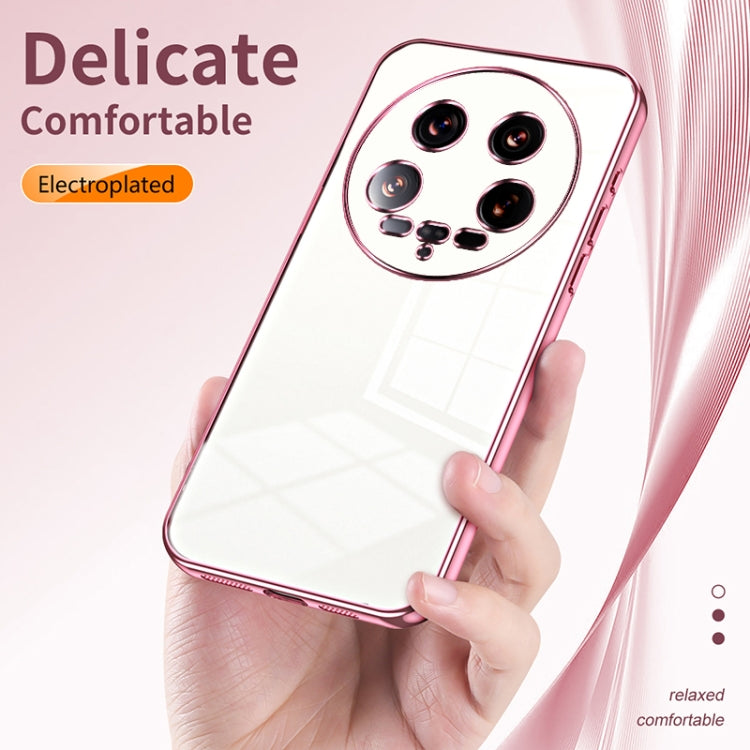 For Xiaomi 14 Ultra Transparent Plating Fine Hole Phone Case(Purple) - 14 Ultra Cases by PMC TechLife | Online Shopping South Africa | PMC TechLife | Buy Now Pay Later Mobicred