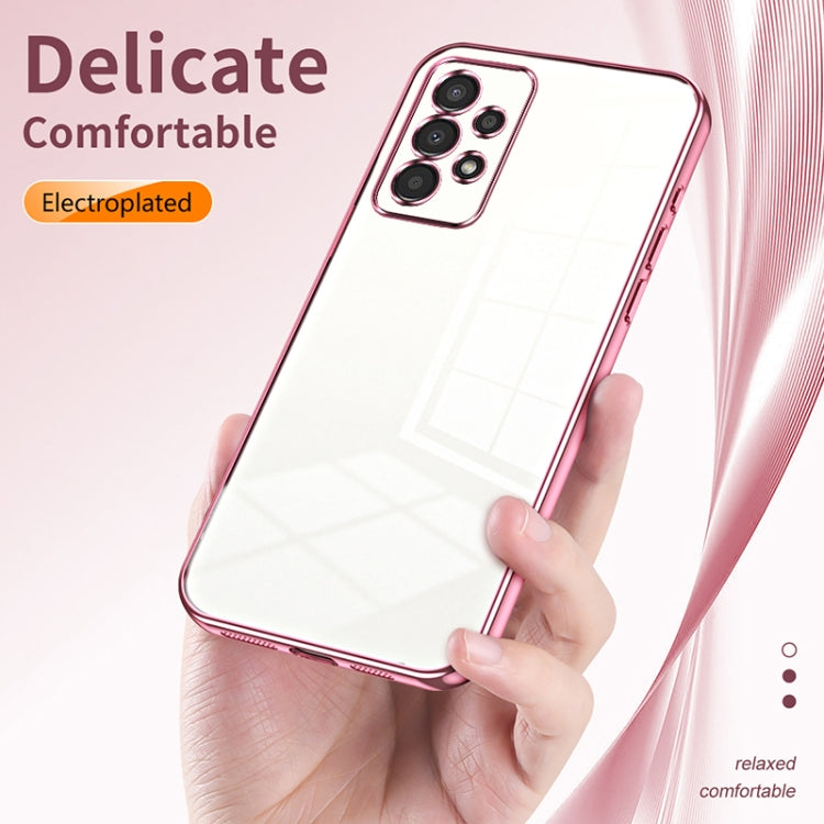 For Samsung Galaxy A13 4G Transparent Plating Fine Hole Phone Case(Black) - Galaxy Phone Cases by PMC TechLife | Online Shopping South Africa | PMC TechLife