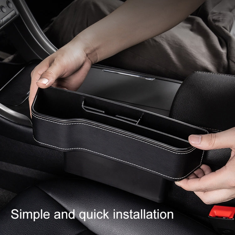 Car Multi-functional Console Box Cup Holder Seat Gap Side Storage Box, Leather Style, Color:Beige(Front Passenger Seat) - free shipping - PMC TechLife - Order now!