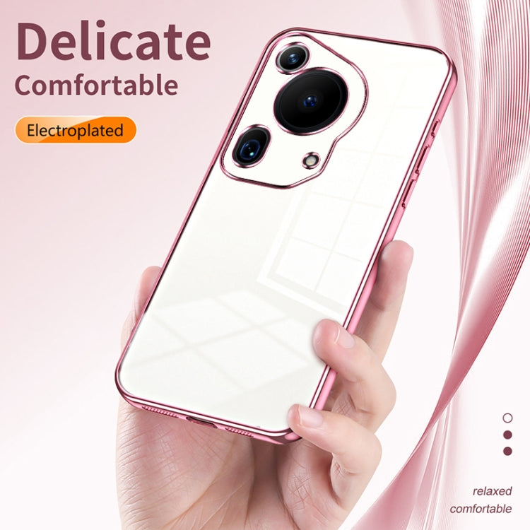 For Huawei Pura 70 Ultra Transparent Plating Fine Hole Phone Case(Gold) - Huawei Cases by PMC Jewellery | Online Shopping South Africa | PMC Jewellery | Buy Now Pay Later Mobicred