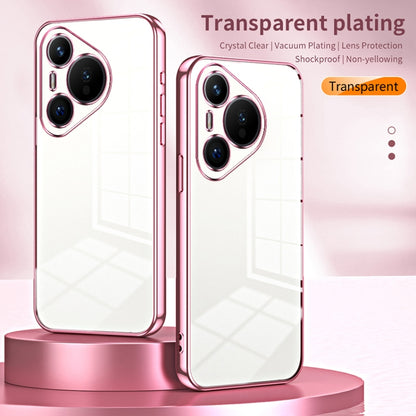 For Huawei Pura 70 Transparent Plating Fine Hole Phone Case(Silver) - Huawei Cases by PMC Jewellery | Online Shopping South Africa | PMC Jewellery | Buy Now Pay Later Mobicred