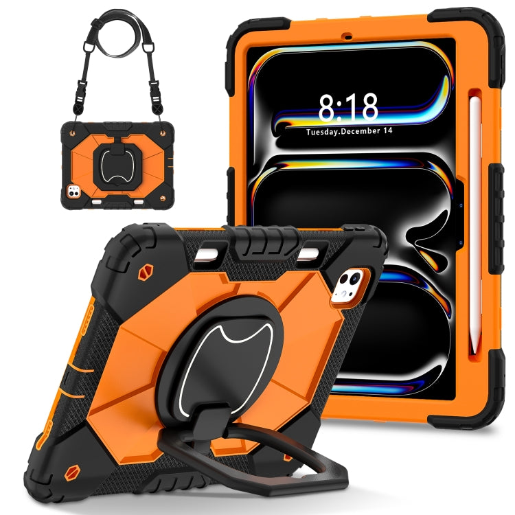 For iPad Pro 11 2024 Contrast Color Robot Silicone Hybrid PC Tablet Case(Black Orange) - iPad Pro 11 2024 Cases by PMC TechLife | Online Shopping South Africa | PMC TechLife | Buy Now Pay Later Mobicred