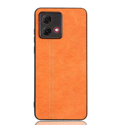 For Motorola Moto G84 5G Cow Pattern Sewing Back Cover Phone Case(Orange) - Motorola Cases by PMC Jewellery | Online Shopping South Africa | PMC Jewellery