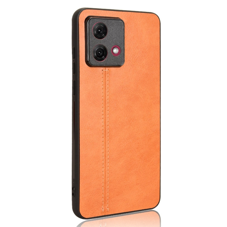 For Motorola Moto G84 5G Cow Pattern Sewing Back Cover Phone Case(Orange) - Motorola Cases by PMC Jewellery | Online Shopping South Africa | PMC Jewellery