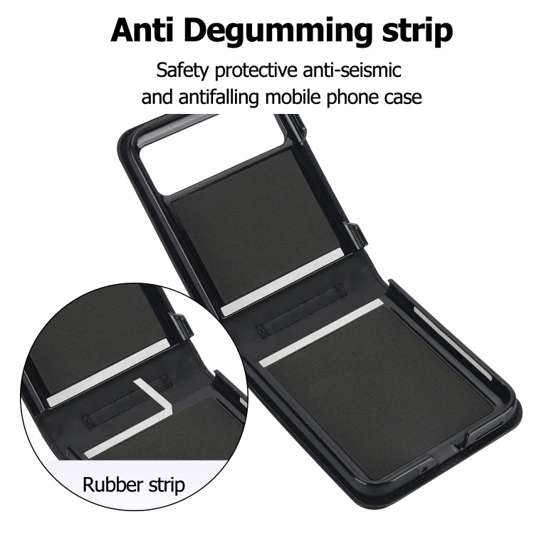 For Motorola Razr 40 Rhombic Texture Phone Case with Long & Short Lanyard(Black) - Motorola Cases by PMC TechLife | Online Shopping South Africa | PMC TechLife | Buy Now Pay Later Mobicred