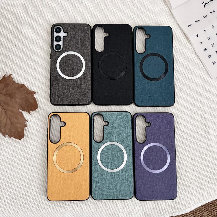 For Samsung Galaxy S25+ 5G Magsafe Magnetic Ring Cloth Texture Phone Case(Black) - free shipping - PMC TechLife - Order now!
