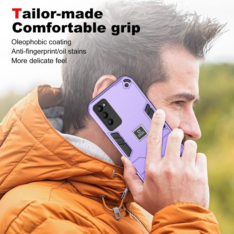 For Tecno Camon 18P 2 in 1 Shockproof Phone Case(Purple) - Tecno Cases by PMC Jewellery | Online Shopping South Africa | PMC Jewellery | Buy Now Pay Later Mobicred