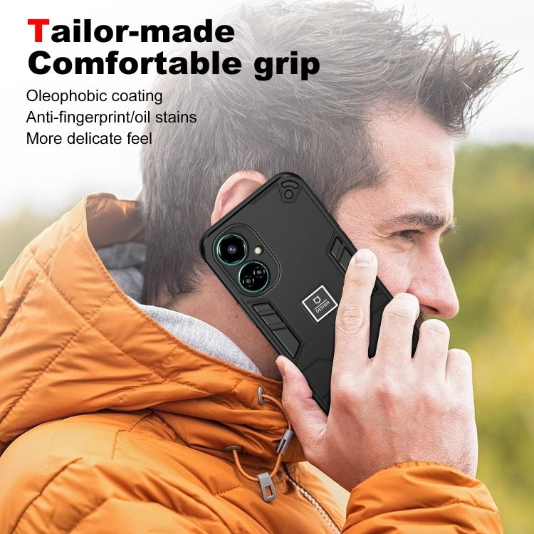 For Tecno Camon 19 2 in 1 Shockproof Phone Case(Black) - Tecno Cases by PMC Jewellery | Online Shopping South Africa | PMC Jewellery | Buy Now Pay Later Mobicred