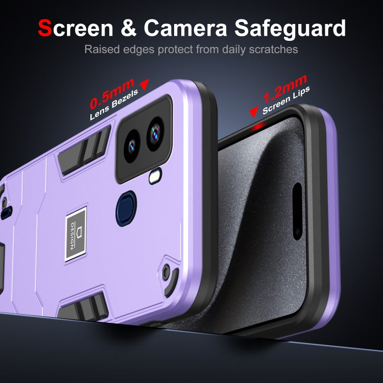 For Tecno Pop 6 2 in 1 Shockproof Phone Case(Purple) - Tecno Cases by PMC Jewellery | Online Shopping South Africa | PMC Jewellery | Buy Now Pay Later Mobicred