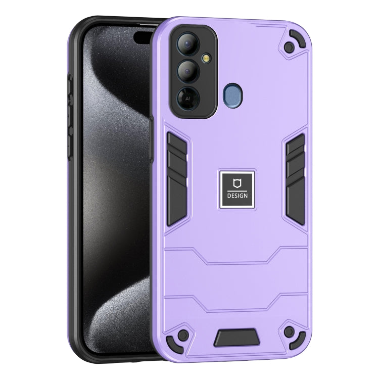 For Tecno Pop 6 Go 2 in 1 Shockproof Phone Case(Purple) - Tecno Cases by PMC Jewellery | Online Shopping South Africa | PMC Jewellery | Buy Now Pay Later Mobicred