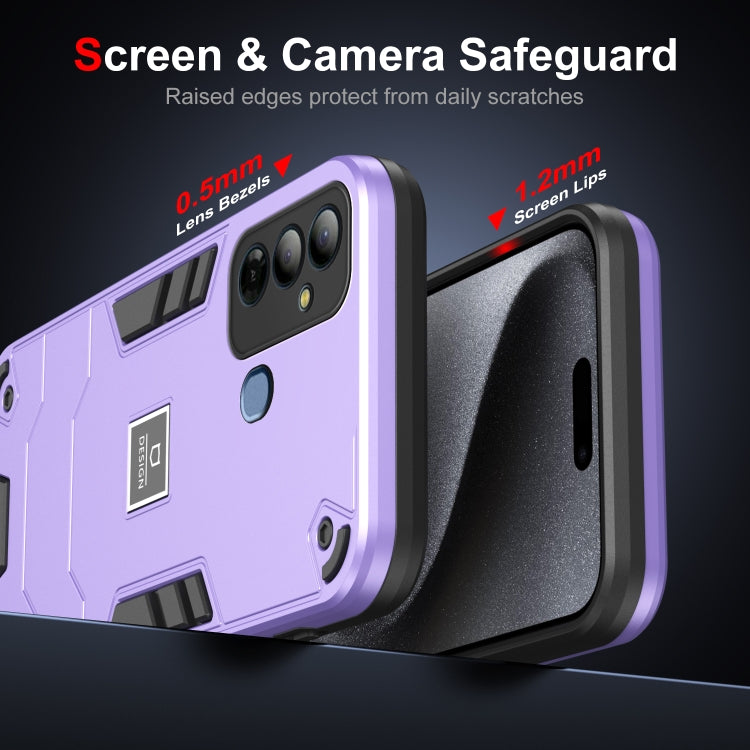 For Tecno Pop 6 Go 2 in 1 Shockproof Phone Case(Purple) - Tecno Cases by PMC Jewellery | Online Shopping South Africa | PMC Jewellery | Buy Now Pay Later Mobicred