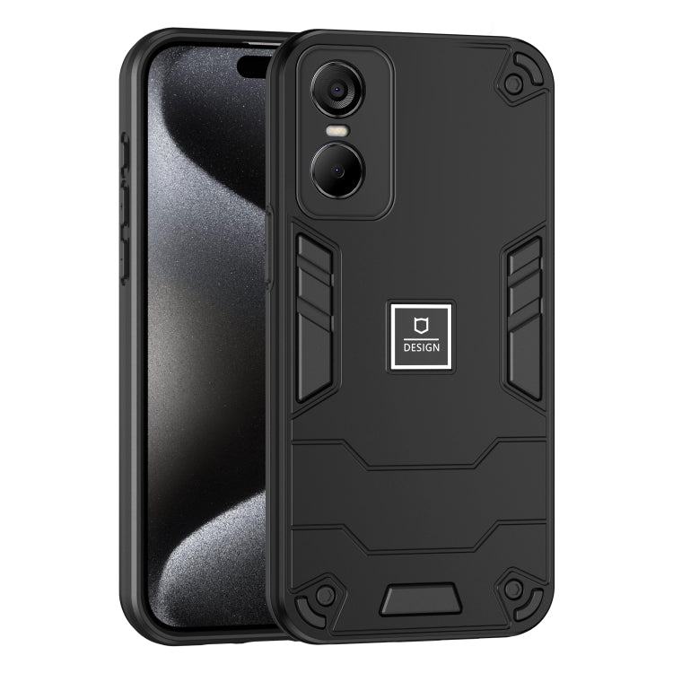 For Tecno Pop 6 Pro 2 in 1 Shockproof Phone Case(Black) - Tecno Cases by PMC Jewellery | Online Shopping South Africa | PMC Jewellery | Buy Now Pay Later Mobicred