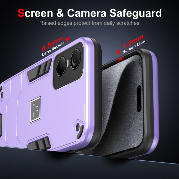 For Tecno Pop 6 Pro 2 in 1 Shockproof Phone Case(Purple) - Tecno Cases by PMC Jewellery | Online Shopping South Africa | PMC Jewellery | Buy Now Pay Later Mobicred