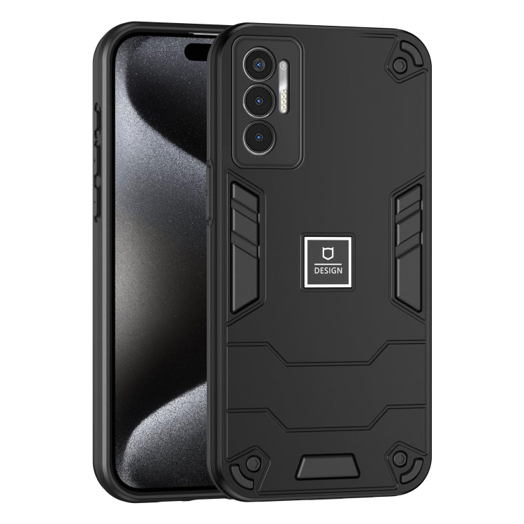 For Tecno Pova 3 2 in 1 Shockproof Phone Case(Black) - Tecno Cases by PMC Jewellery | Online Shopping South Africa | PMC Jewellery | Buy Now Pay Later Mobicred