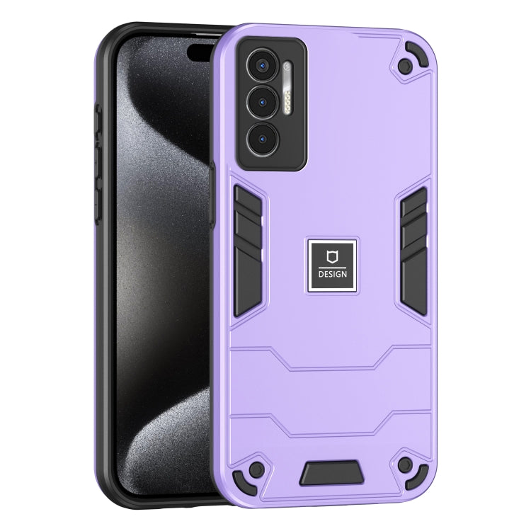 For Tecno Pova 3 2 in 1 Shockproof Phone Case(Purple) - Tecno Cases by PMC Jewellery | Online Shopping South Africa | PMC Jewellery | Buy Now Pay Later Mobicred