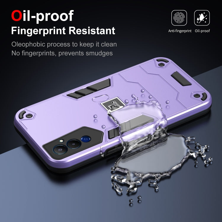 For Tecno Pova 4 Pro 2 in 1 Shockproof Phone Case(Purple) - Tecno Cases by PMC TechLife | Online Shopping South Africa | PMC TechLife | Buy Now Pay Later Mobicred