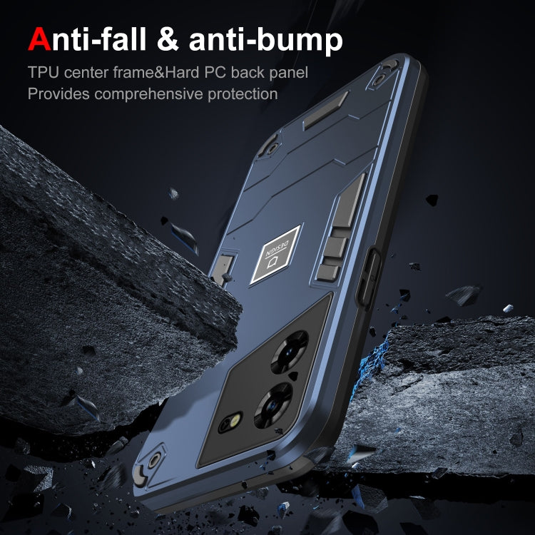 For Tecno Pova 5 2 in 1 Shockproof Phone Case(Blue) - Tecno Cases by PMC TechLife | Online Shopping South Africa | PMC TechLife | Buy Now Pay Later Mobicred