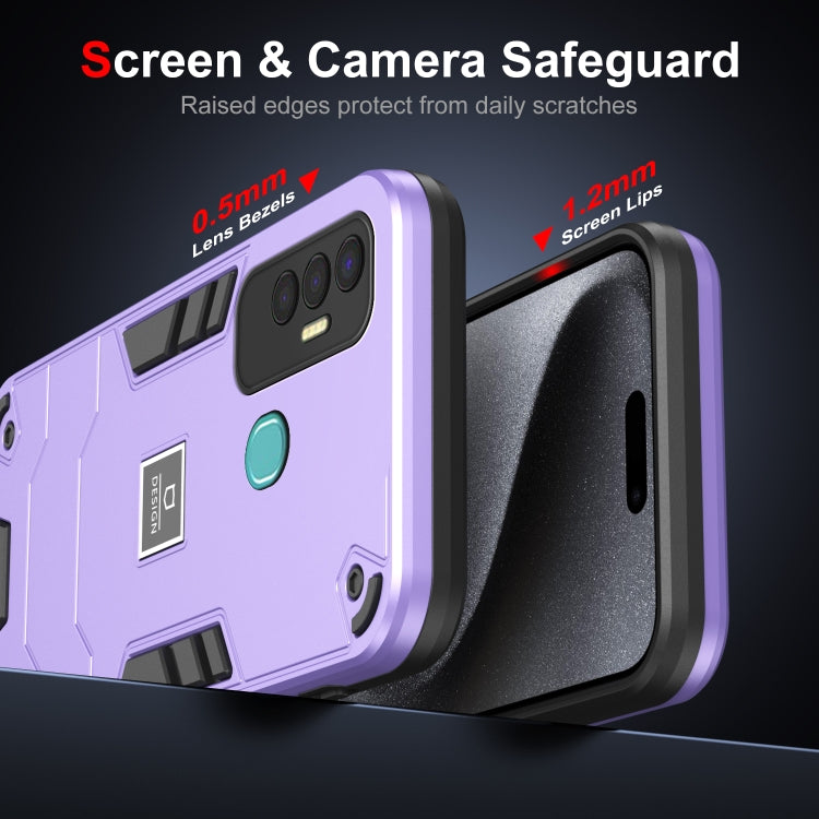 For Tecno Spark 7P 2 in 1 Shockproof Phone Case(Purple) - Tecno Cases by PMC Jewellery | Online Shopping South Africa | PMC Jewellery | Buy Now Pay Later Mobicred