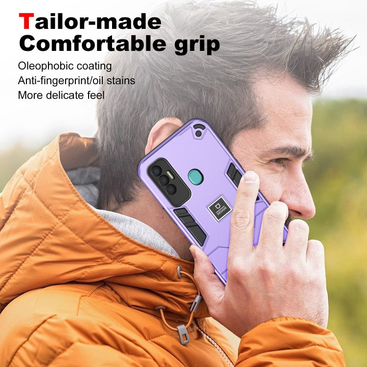 For Tecno Spark 7P 2 in 1 Shockproof Phone Case(Purple) - Tecno Cases by PMC Jewellery | Online Shopping South Africa | PMC Jewellery | Buy Now Pay Later Mobicred