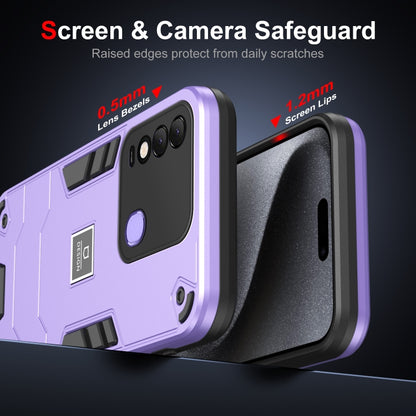 For Tecno Spark 8 2 in 1 Shockproof Phone Case(Purple) - Tecno Cases by PMC Jewellery | Online Shopping South Africa | PMC Jewellery | Buy Now Pay Later Mobicred